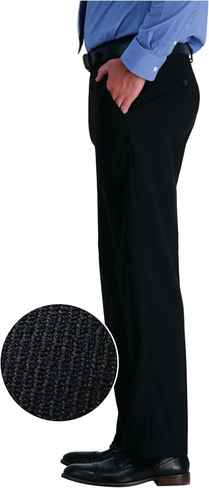 Translation missing: en.J.M. Haggar Men Premium Stretch Classic Fit Flat Front Dress Pants Black-32x30