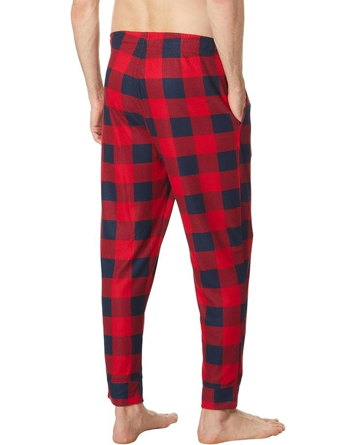 Translation missing: en.Nautica Men's Relaxed Fit 2PC Waffle Buffalo Plaid Pajama Set, Nautica Red-XL