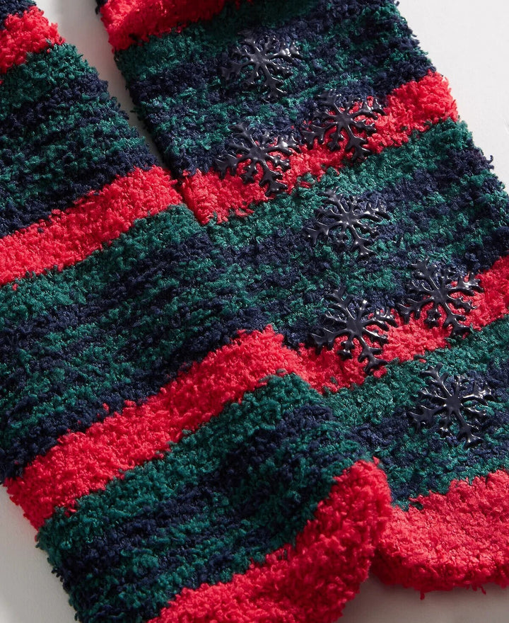 Translation missing: en.Club Room  Lot of 3 Cozy Holiday Stripe Socks Red/Green Multi-One Size