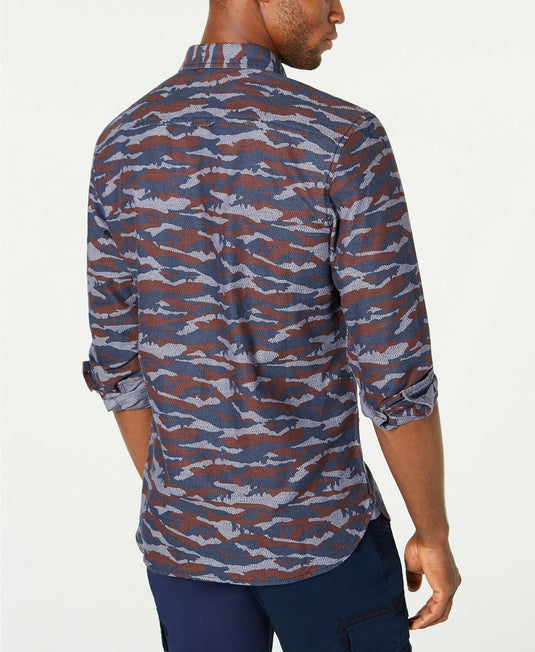 Translation missing: en.American Rag Men's Camo Grindle Shirt Navy Size 2XL
