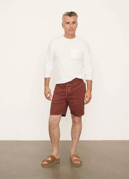 Translation missing: en.Vince Men's Garment Dye Canvas Shorts in Dk Burnt Fig-Size Large