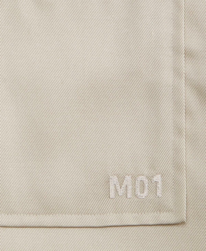 Translation missing: en.Mode of One Mens Relaxed-Fit Short Sleeve Woven Button Shirt Dark Ecru-Medium