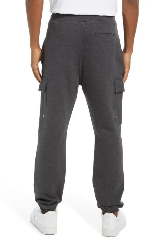 Translation missing: en.FRAME Men's Slim Fit Cotton Blend Cargo Joggers in Dark Gris Grey-Size Small
