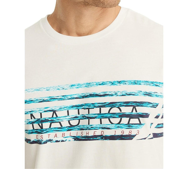 Translation missing: en.Nautica Men's Long Sleeve Crewneck Logo Graphic T-Shirt - Bright White-Small