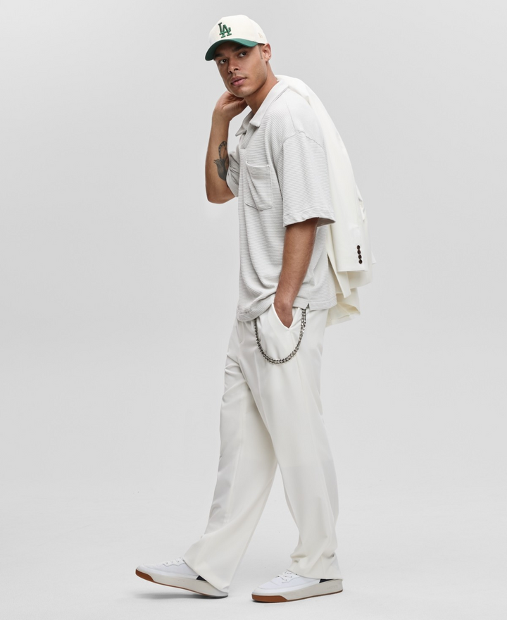 Translation missing: en.Mode of One Men's Textured Knit Polo Shirt Relaxed Fit Bleached Oak-XL