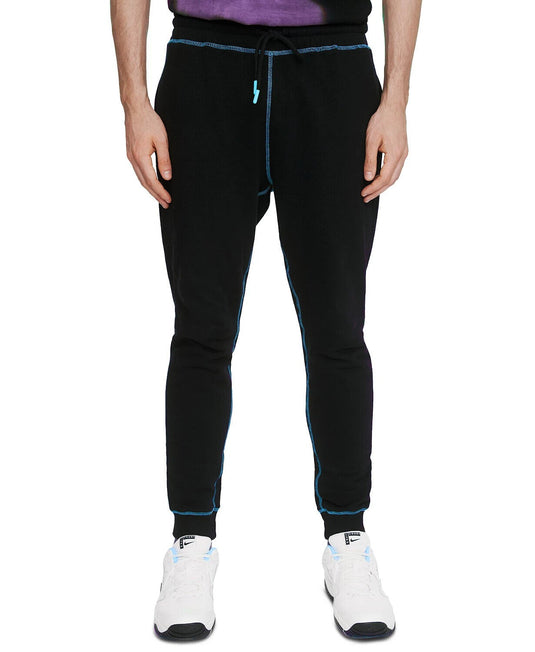 Translation missing: en.Eleven Paris Men's Regular-Fit Exposed Seam Fleece Joggers Black W/dresden-Small