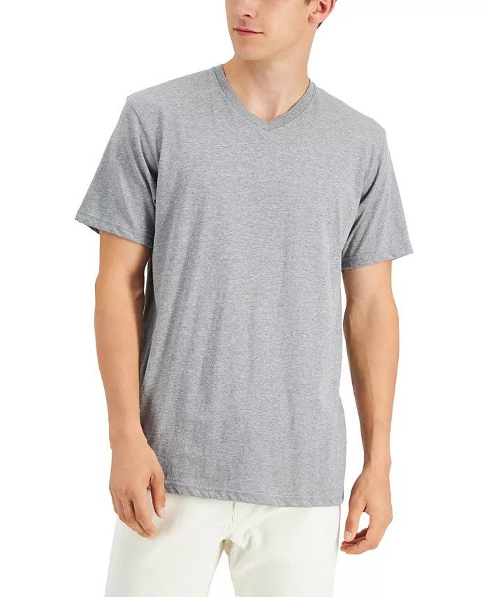 Translation missing: en.Alfani V-Neck T-Shirt Men's Medium Grey Heather All Cotton Regular Fit