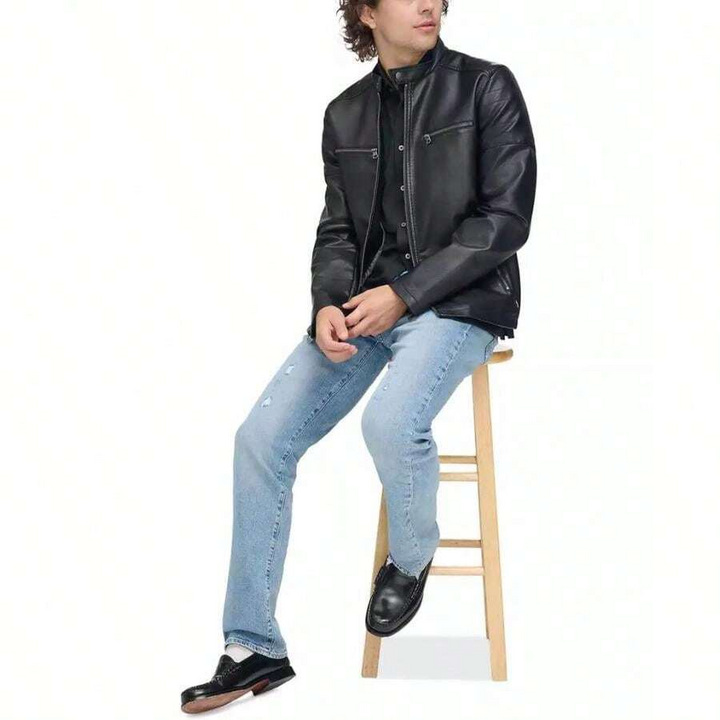 Translation missing: en.Levi's Men's Faux Leather Racer Jacket - Black-Size 2XL