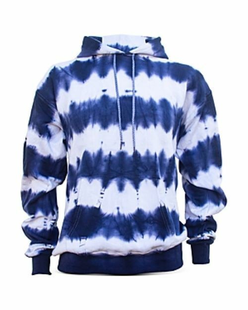 Translation missing: en.Studio 189 Men's Mizuho Cotton Blend Hand Batik Hoodie in Navy/White-Medium