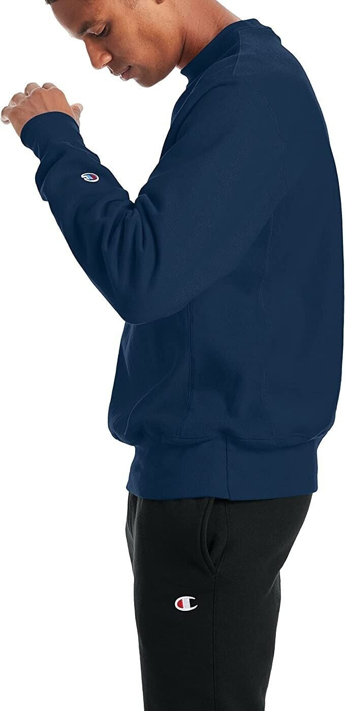 Translation missing: en.Champion Men's Classic-Fit Reverse Weave Logo Crew SweatShirt Jetson Blue-Small
