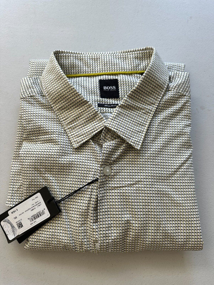 Translation missing: en.Hugo Boss Men's Lukas F Regular-Fit Shirt in Bright Green-Size 2XL