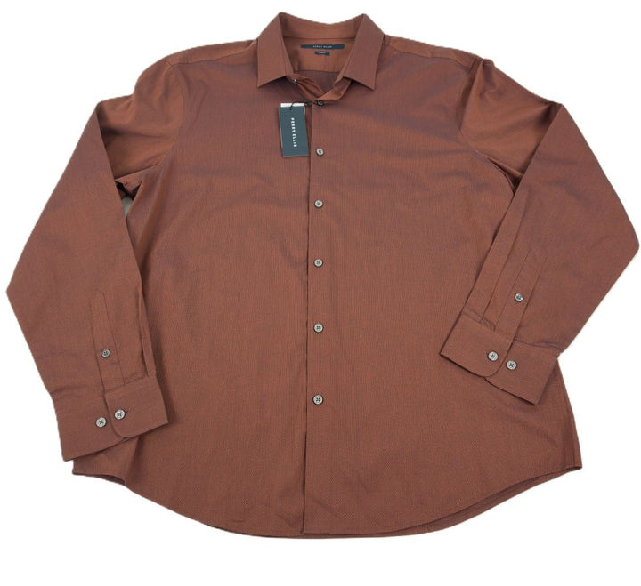Translation missing: en.Perry Ellis Slim-Fit Spill Resistant Dobby Woven Shirt Potters Clay-2XL
