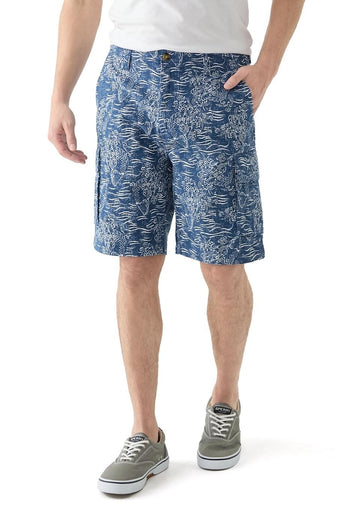 Translation missing: en.Nautica Men's Relaxed Fit Koi Print 9.5in Cargo Shorts - Lapis Blue-32
