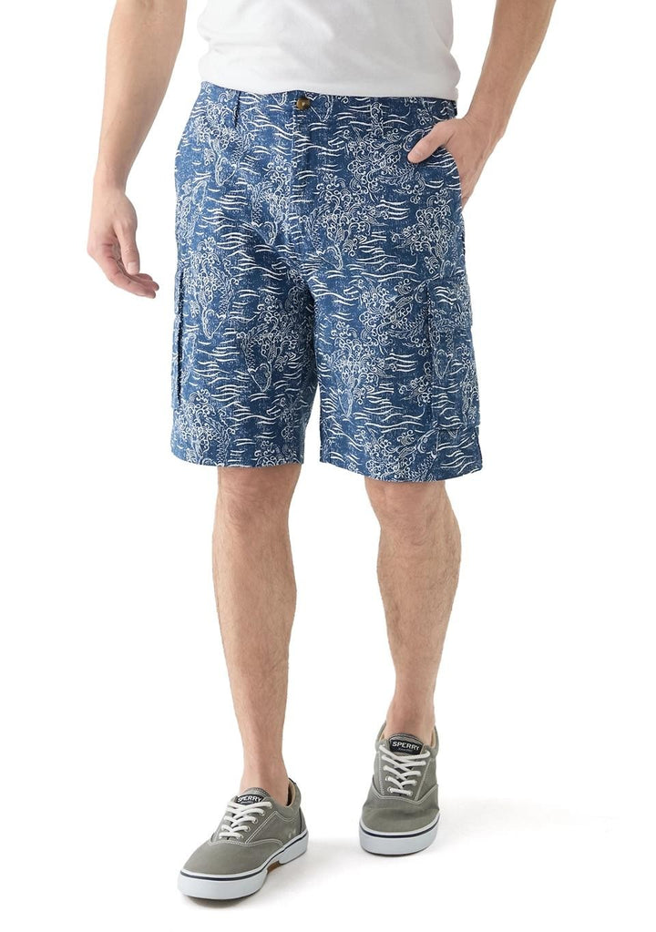 Translation missing: en.Nautica Men's Relaxed Fit Koi Print 9.5in Cargo Shorts - Lapis Blue-32