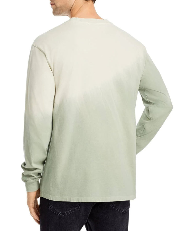 Translation missing: en.FRAME Men's Dip Dyed Two Tone Long Sleeve Tee in Milk Beige Tie Dye-Large