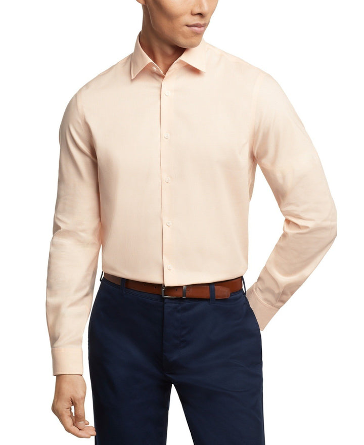 Translation missing: en.Michael Kors Dress Shirt Mens 17 32/33 Lt Orange Reg Fit Airsoft Stretch