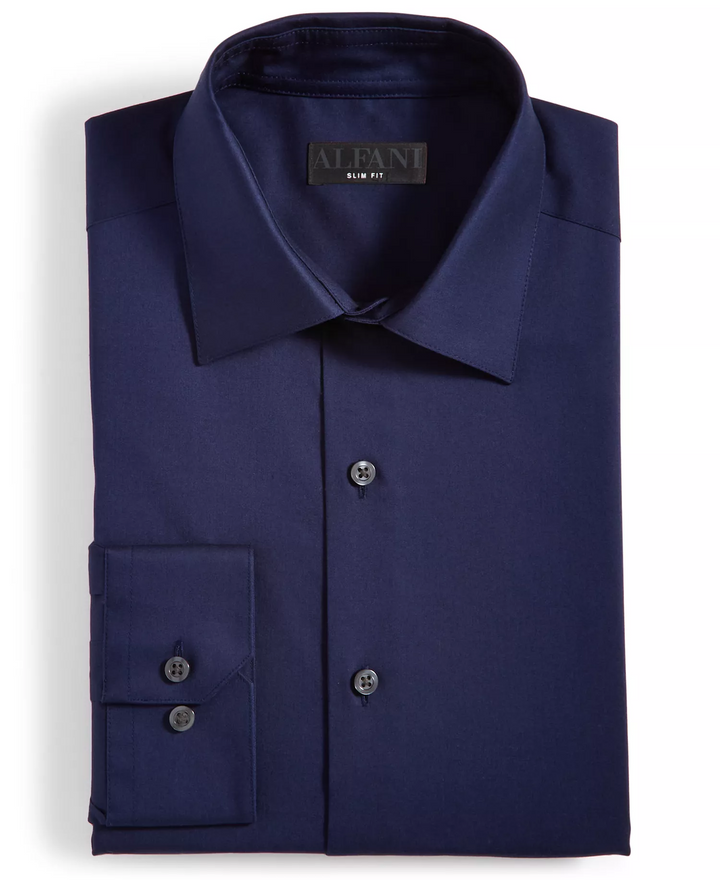 Translation missing: en.Alfani Men's Reg-Fit Stain Resistant Dress Shirt Blue Notte-L 16-16.5 32/33