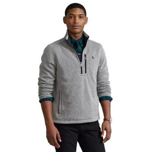 Translation missing: en.Polo Ralph Lauren Mens Fleece Mockneck Pullover in Andover Heather-Size Small