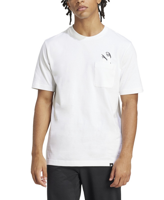 Translation missing: en.adidas Men's Slide Regular-Fit Embroidered Graphic Pocket T-Shirt - White-Large