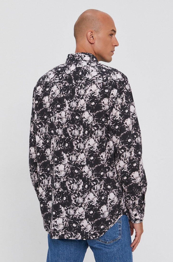 Translation missing: en.GUESS Men's Eco Collins Floral-Print Flower Fantasy Shirt in Black Multi-Large