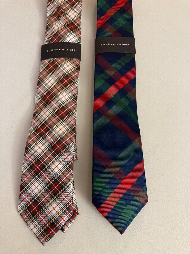 Translation missing: en.Tommy Hilfiger Silk &amp; Silk Blend Lot of 2 Plaid Ties Multicolor