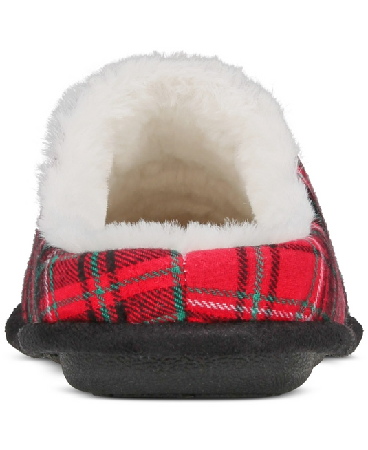 Translation missing: en.Club Room Eden Barn Plaid Comfort Soles Hoodback Slippers Red Multi-Medium 8-9