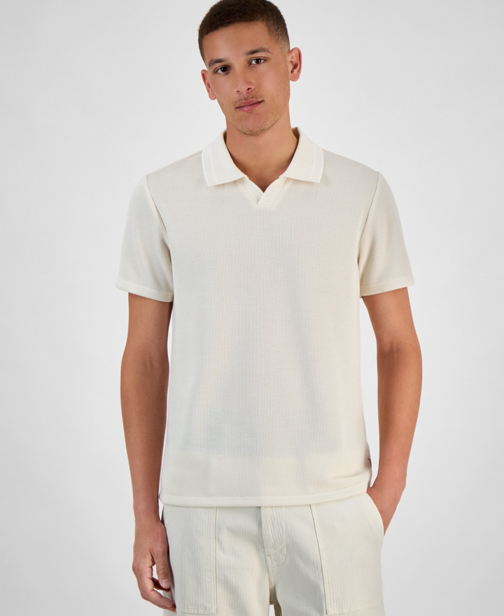 Translation missing: en.Guess Men's Polo Shirt Size 2XL Resort Sand Dante Rib Knit Short-Sleeve Reg Fit