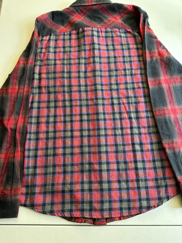 Translation missing: en.Sovereign Code Men's Local Legend Mixed-Print Flannel Reg-Fit Shirt Black/Red-M