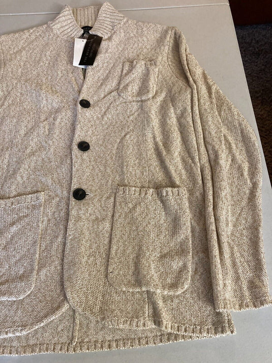 Translation missing: en.Major Department Store Designer Melange Knit Regular Fit Cardigan Sweater Sand-L