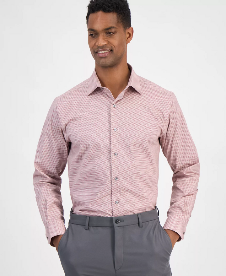 Translation missing: en.Alfani Dress Shirt Mens 15-15.5 34/35 Mauve White Slim-Fit Temperature Regulate