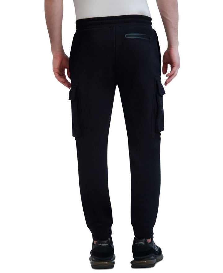 Translation missing: en.Karl Lagerfeld Paris Men's Fleece Cargo Joggers - Black - XL