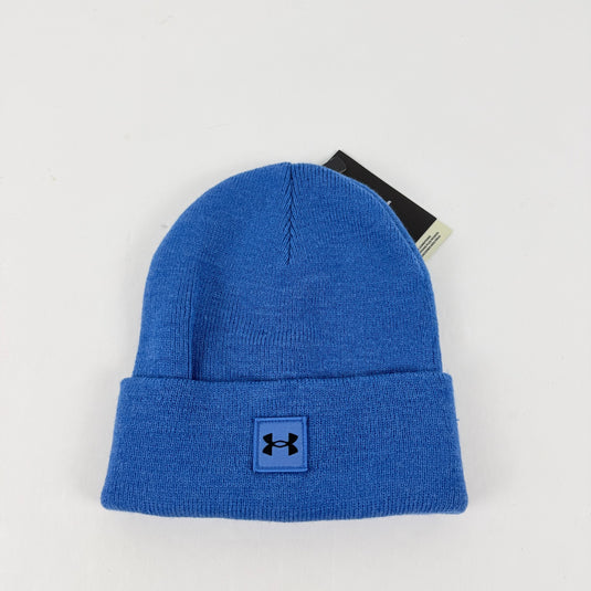 Translation missing: en.Under Armour Halftime Cuff Beanie Tech Blue Black, One Size Fits Most Acrylic