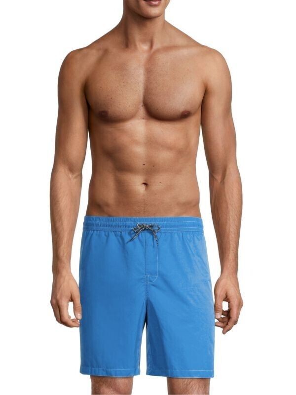 Translation missing: en.A.P.C. Men's Louis Solid Regular Fit Swim Trunks in Royal Blue-Medium