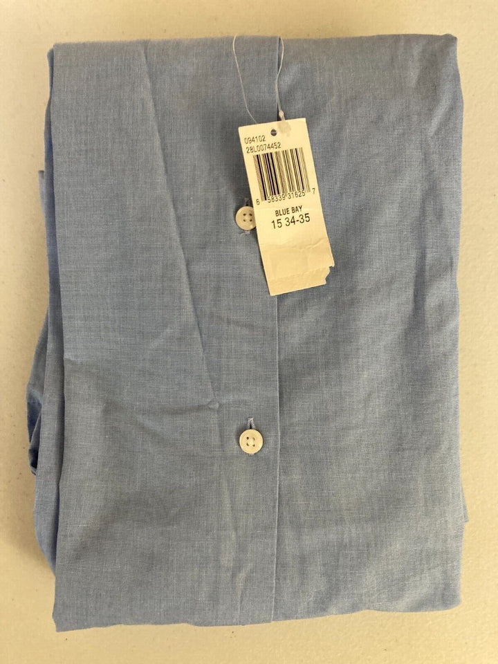 Translation missing: en.The Men's Store Contemporary Fit End-on-End Solid Dress Shirt Blue Bay-15 34/35