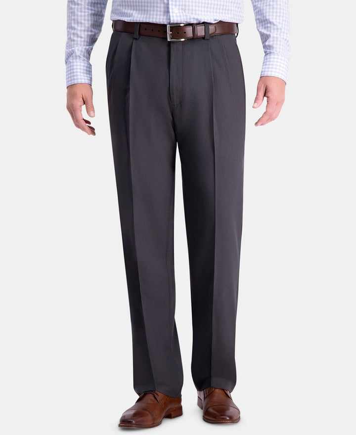 Translation missing: en.Haggar Men's Cool 18Pro Reg-Fit Expand Waist Pleated Dress Pants Dk Grey-44/32