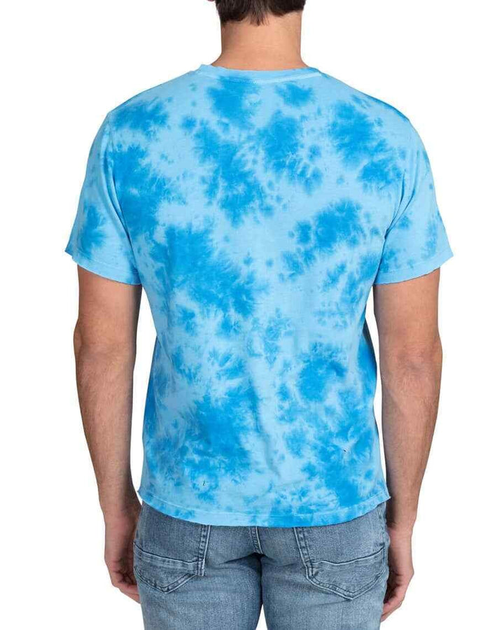 Translation missing: en.Prps Ballwin Cotton Tie-Dyed Destroyed Pocket Tee in Blue-Size Large