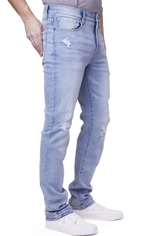 Translation missing: en.Lazer Men's Straight-Fit Disstressed Jeans Stretch Dennis Blue-32x30