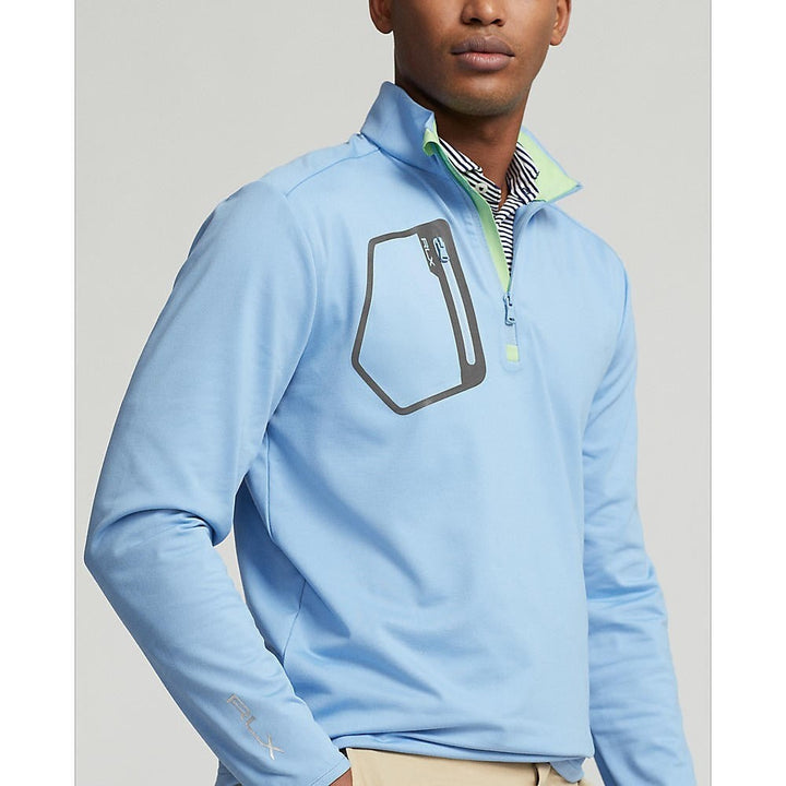 Translation missing: en.RLX Ralph Lauren Men's Classic Fit Half Zip Jersey Pullover Blue Lagoon-2XL