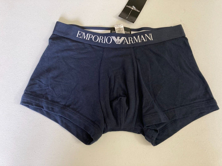 Translation missing: en.Emporio Armani Stretch Cotton Boxer Briefs &amp; Monogram Trunks Blue-Small