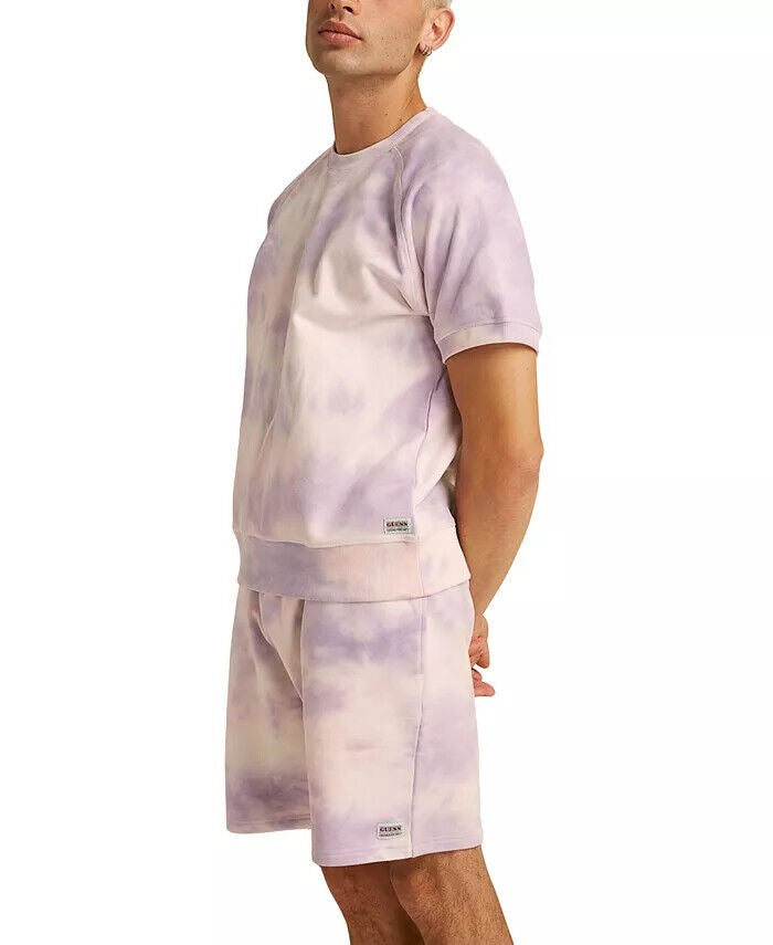 Translation missing: en.Guess Men's Originals Kit Classic-Fit Tie-Dyed French Terry Shorts Lt Purple-Sm
