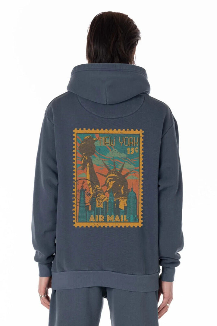 Translation missing: en.Original Paperbacks Men's Airway New York Stamp  Printed Reg Fit Hoodie Slate-XL