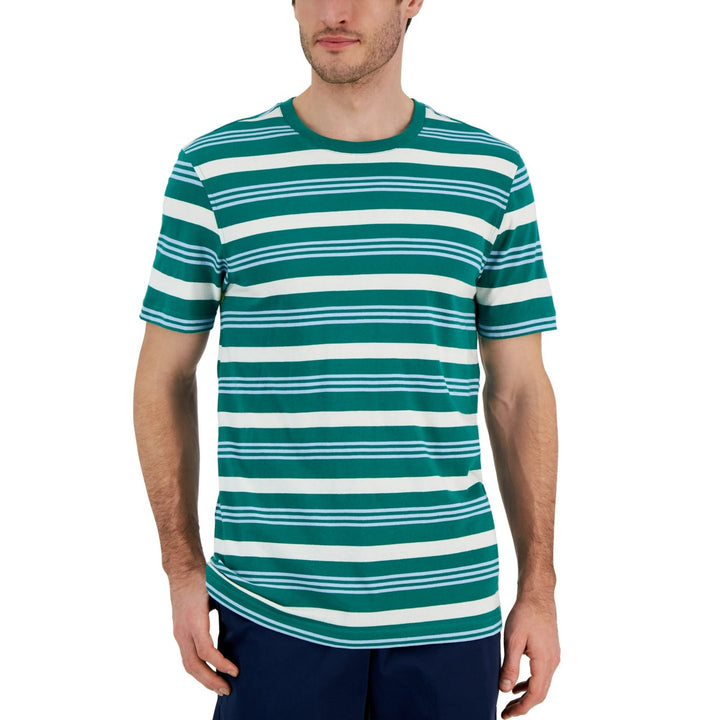 Translation missing: en.Club Room Men's Classic-Fit Double Stripe T-Shirt Shady Glade Green-Large