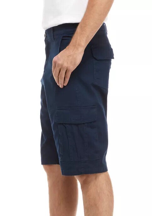 Translation missing: en.Original Blu Rock Belted Cargo Twill Shorts Flat Front Navy-36
