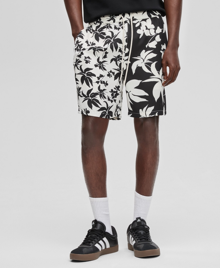 Translation missing: en.Mode of One Men's Palm Reverse Splicing Pull-On Shorts Relaxed Fit Black Multi-S