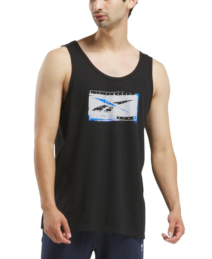 Translation missing: en.Reebok Men Regular Fit Graphic Sleeveless Tank Top Black Size Small
