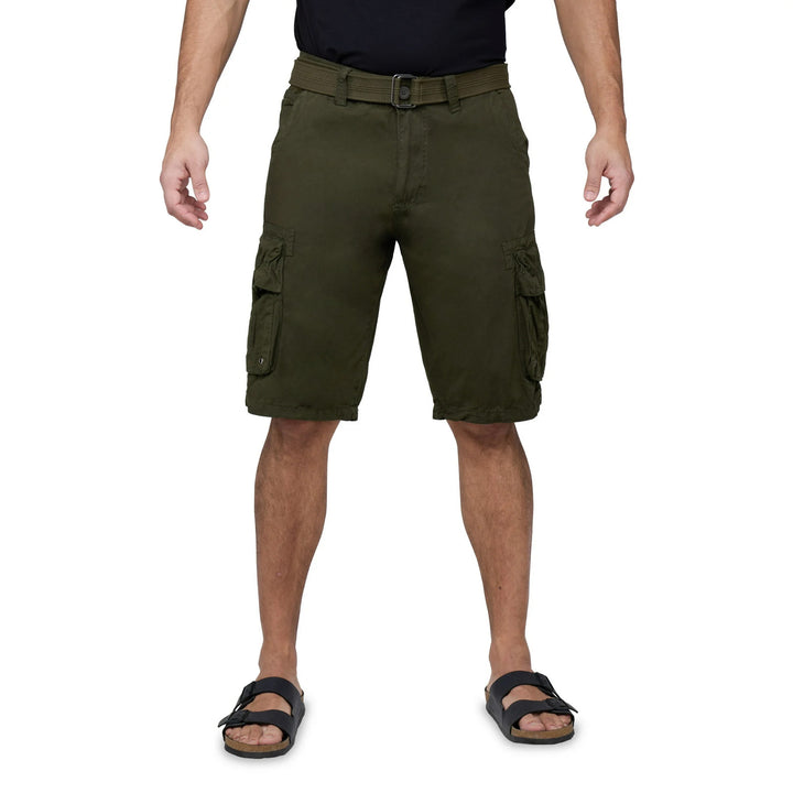 Translation missing: en.RAW X Men's Belted Classic Fit 12.5" Cotton Cargo Shorts Olive-52W