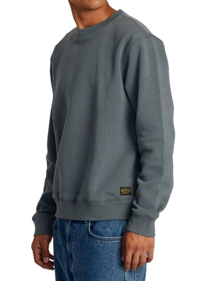 Translation missing: en.RVCA Mens Relaxed Fit Fleece Crewneck - Dayshift Crew Balsam Green, Large