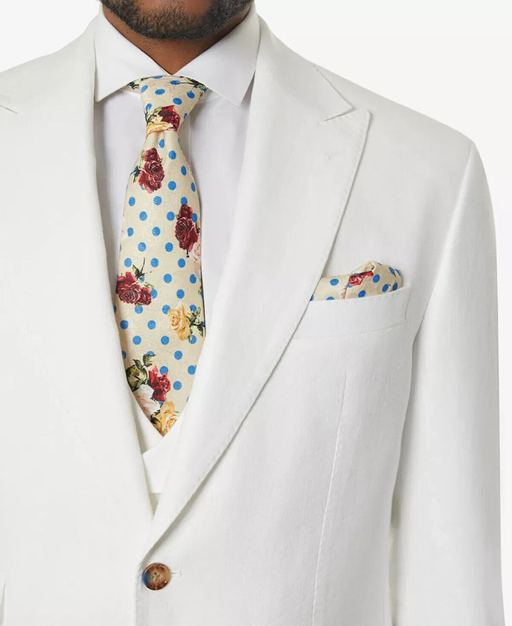 Translation missing: en.Tayion Collection Acontour Men's Cotton Blend Suit Separate Jacket in White-46L