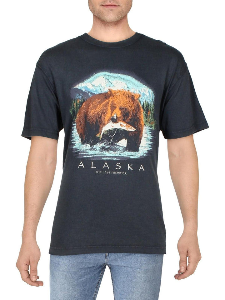Translation missing: en.Cotton On Mens Premium Loose Fit Alaska The Last Frontier T-Shirt Indigo-Large