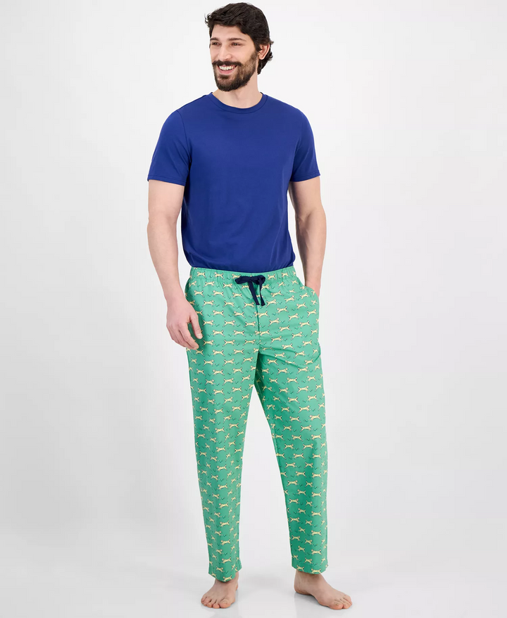 Translation missing: en.Club Room Men's Dog Park 2Pc Pajama Set T-Shirt Pants Green Blue-Large